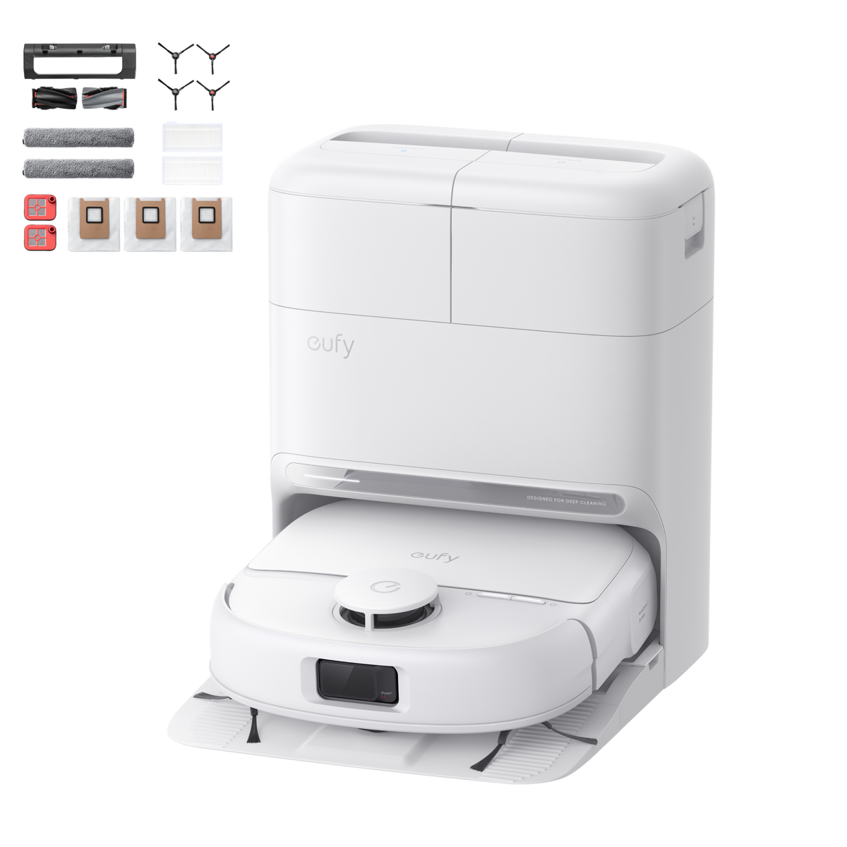 eufy Omni C28 Robot Vacuum (White) and Mop with eufy Replacement Kit