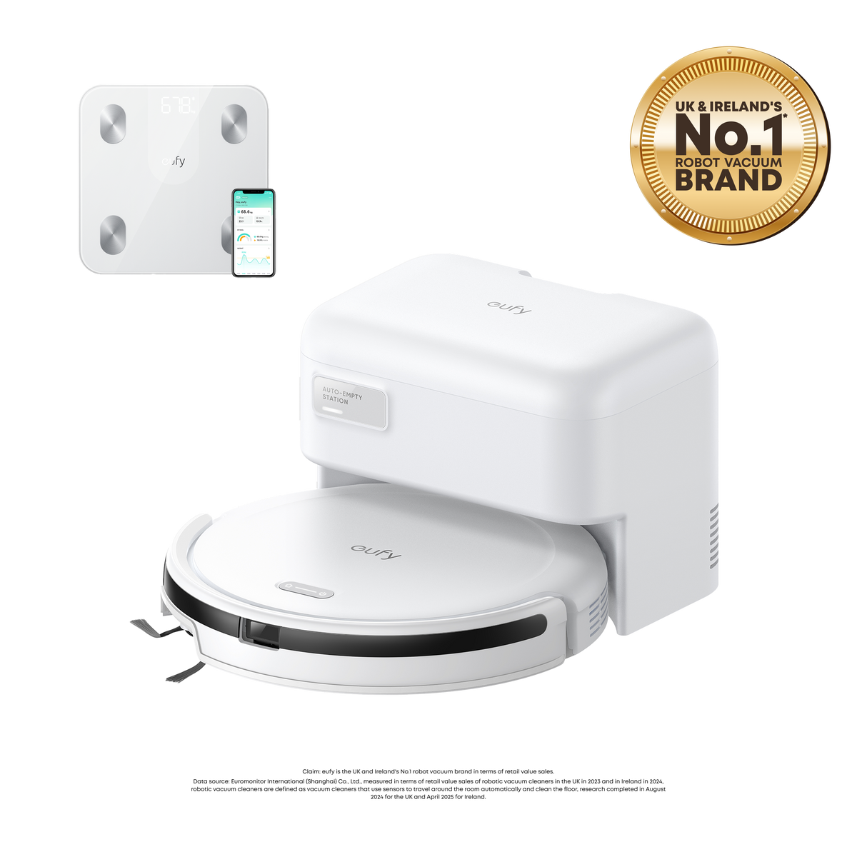 eufy Robot Vacuum C10 with Smart Scale A1 White
