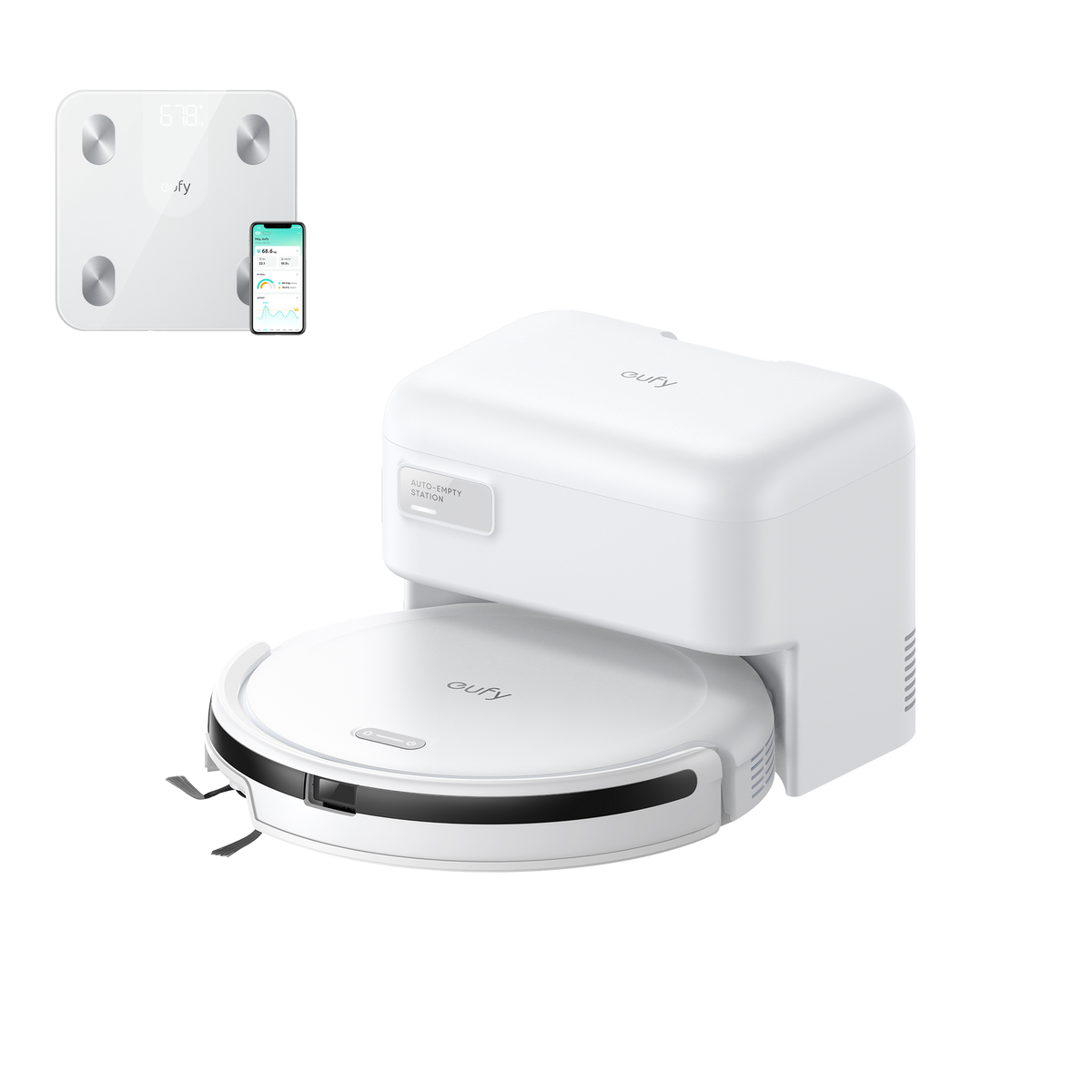 eufy Robot Vacuum C10 with Smart Scale A1 White