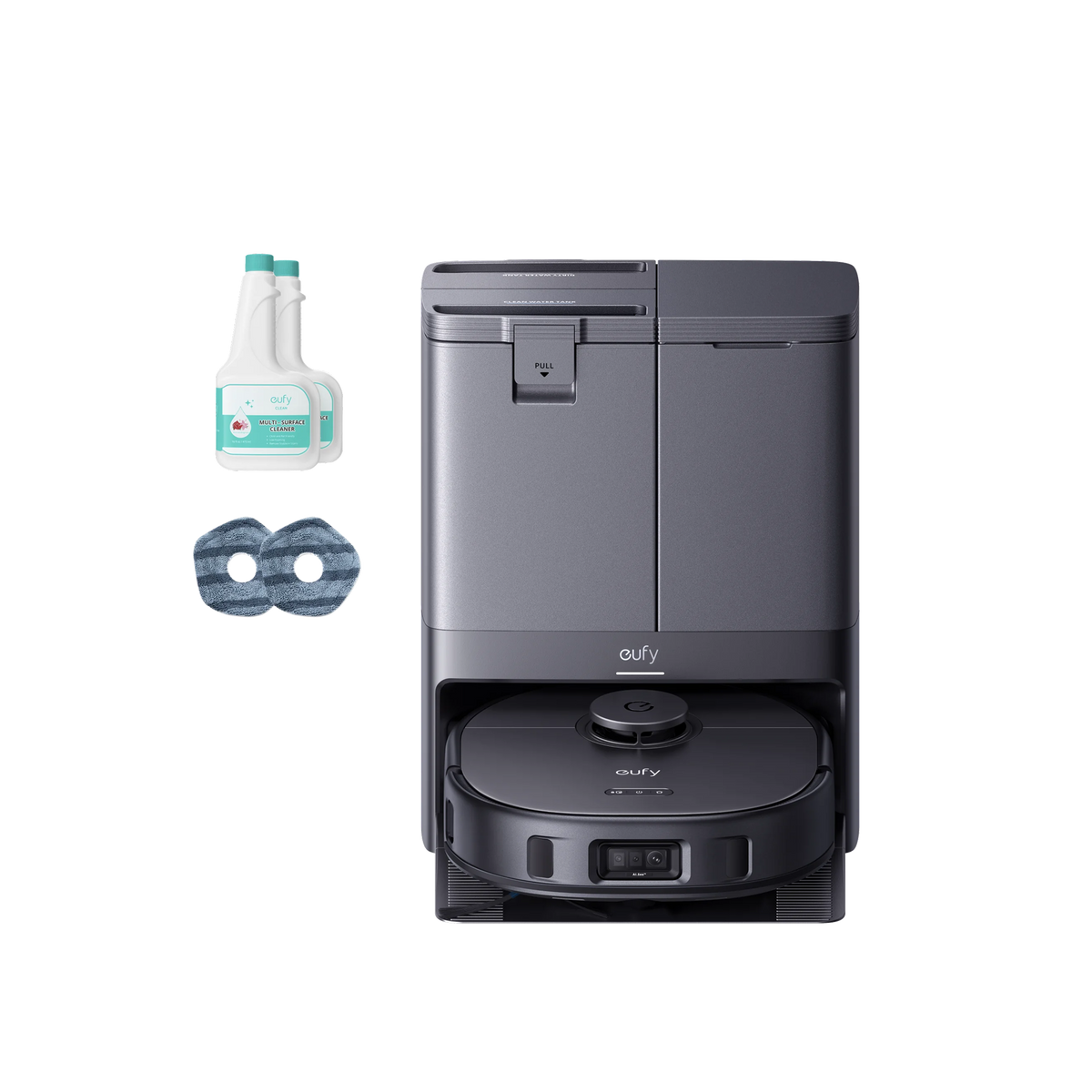 eufy X10 Pro Omni + 2 bottles of eufy Floor Cleaning Solution+2 Washable Vacuum Mop Cloths