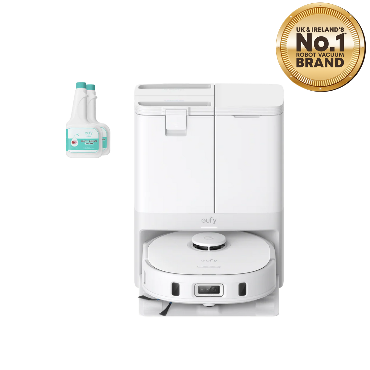 eufy X10 Pro Omni White with 2 Bottles of Floor Cleaning Solution