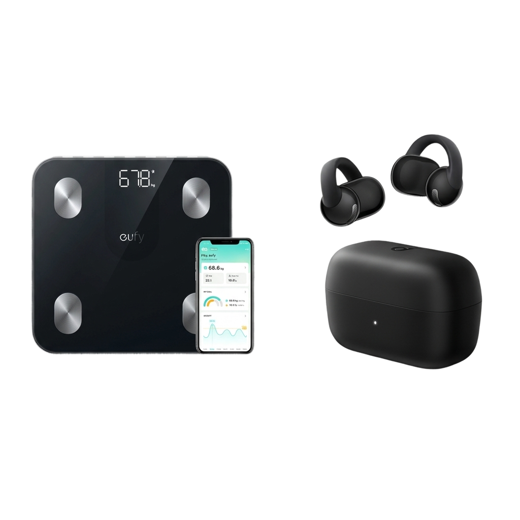 soundcore C50i Open-Ear Earbuds & eufy Smart Scale A1 Black