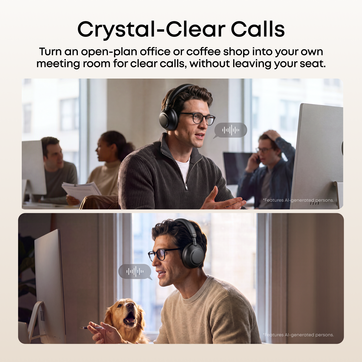 Anker soundcore Space 2 Pro | Over Ear Headphones with Thus™ AI for Clear Calls