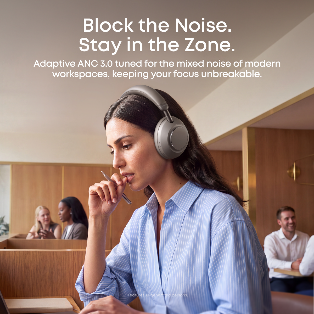 Anker soundcore Space 2 Pro | Over Ear Headphones with Thus™ AI for Clear Calls