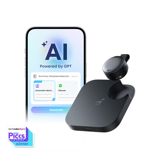 soundcore Work | The World's First Coin-Sized AI Voice Recorder