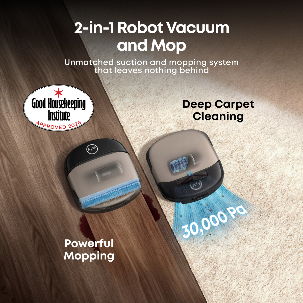 eufy Omni S2 Robot Vacuum & Mop | 30,000Pa, HydroJet 2.0 Self‑Cleaning, AI Navigation, All‑in‑One Station