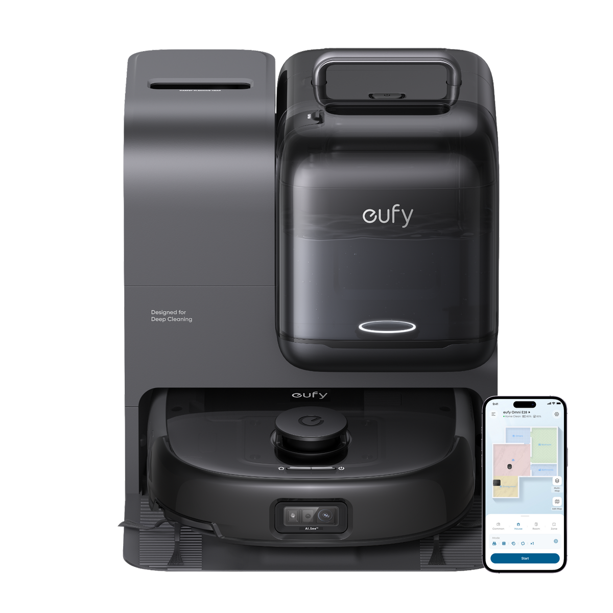 eufy Omni E28 Robot Vacuum & Mop with All-in-One Station and Portable Deep Cleaner