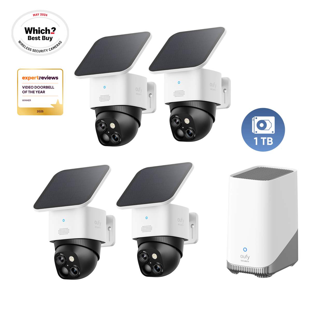 SoloCam S340  (4-Cam Pack) + HomeBase S380 + 1 TB Hard Drive