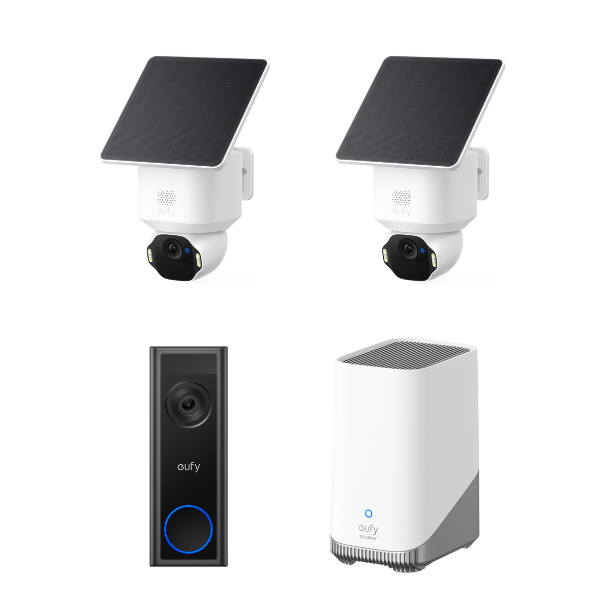 SoloCam E42(2 pack) + Video Doorbell C31 +HomeBase S380