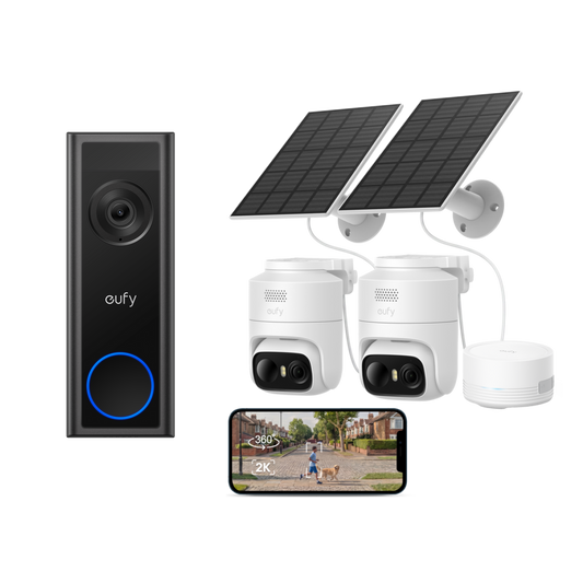 eufy Video Doorbell C31 + Cam C37 (2 Pack) with HomeBase Mini