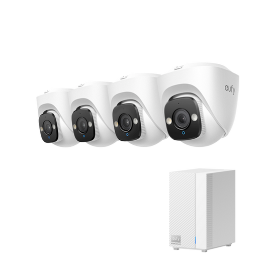 eufy Turret PoE Cam E41 (4-pack) with HomeBase Pro S1