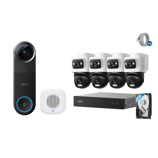 Video Doorbell S4 (Wired)+NVR Security System E50 with 2TB Hard Drive