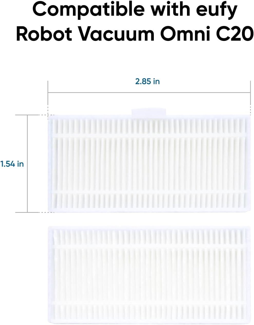 eufy 2 Replacement Washable Filter, Compatible with eufy Omni C20 Robot Vacuum Cleaners