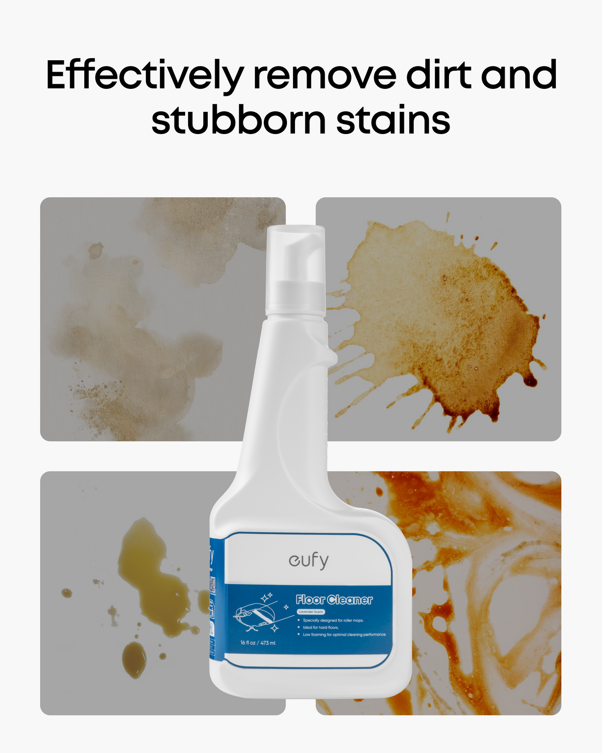 eufy Robovac Floor Cleaning Solution, Ready to Use, 473 ml, Floor Cleaner, Safe, Compatible with E28/X12 pro/C28
