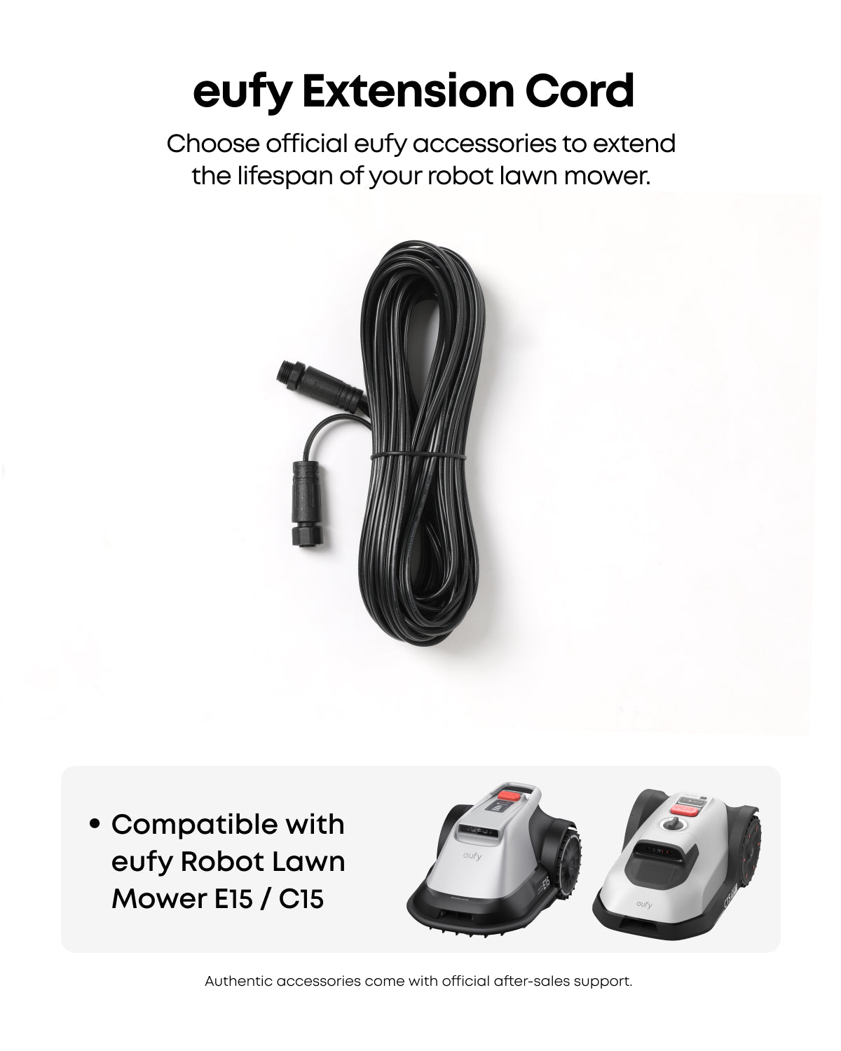 eufy Power Extension Cord Compatible with Robotic Lawn Mower E15 / E18 / C15