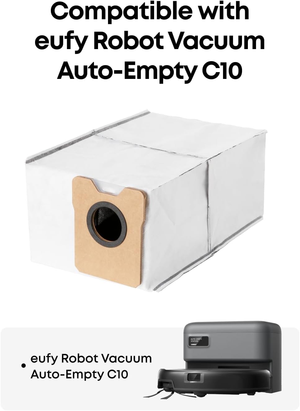 eufy 6-Pack Large Capacity Dust Bags Compatible with eufy C10＆C20