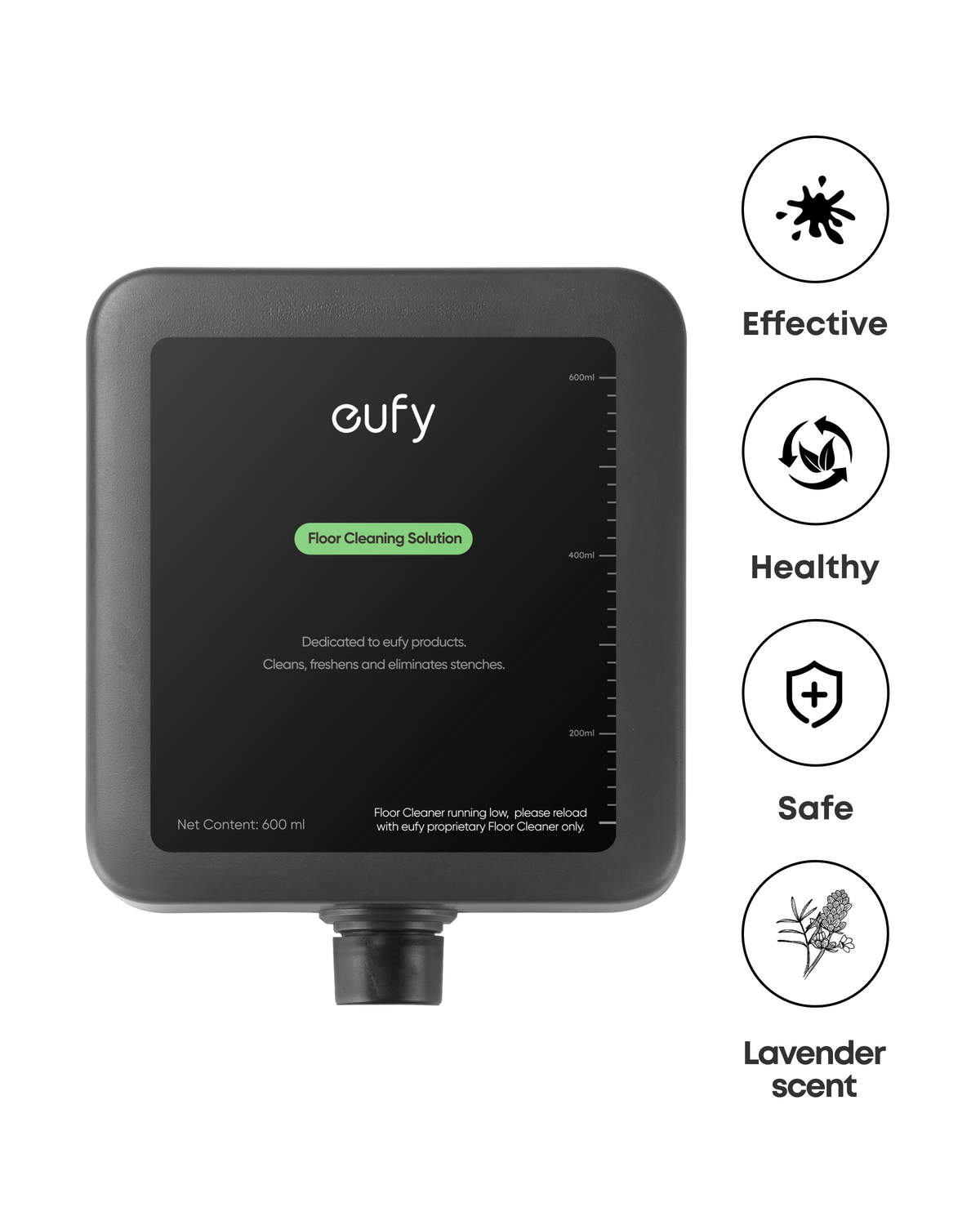 eufy Floor Cleaning Solution, Ready to Use, 600 ml, Floor Cleaning Solution, Safe, Compatible with E25