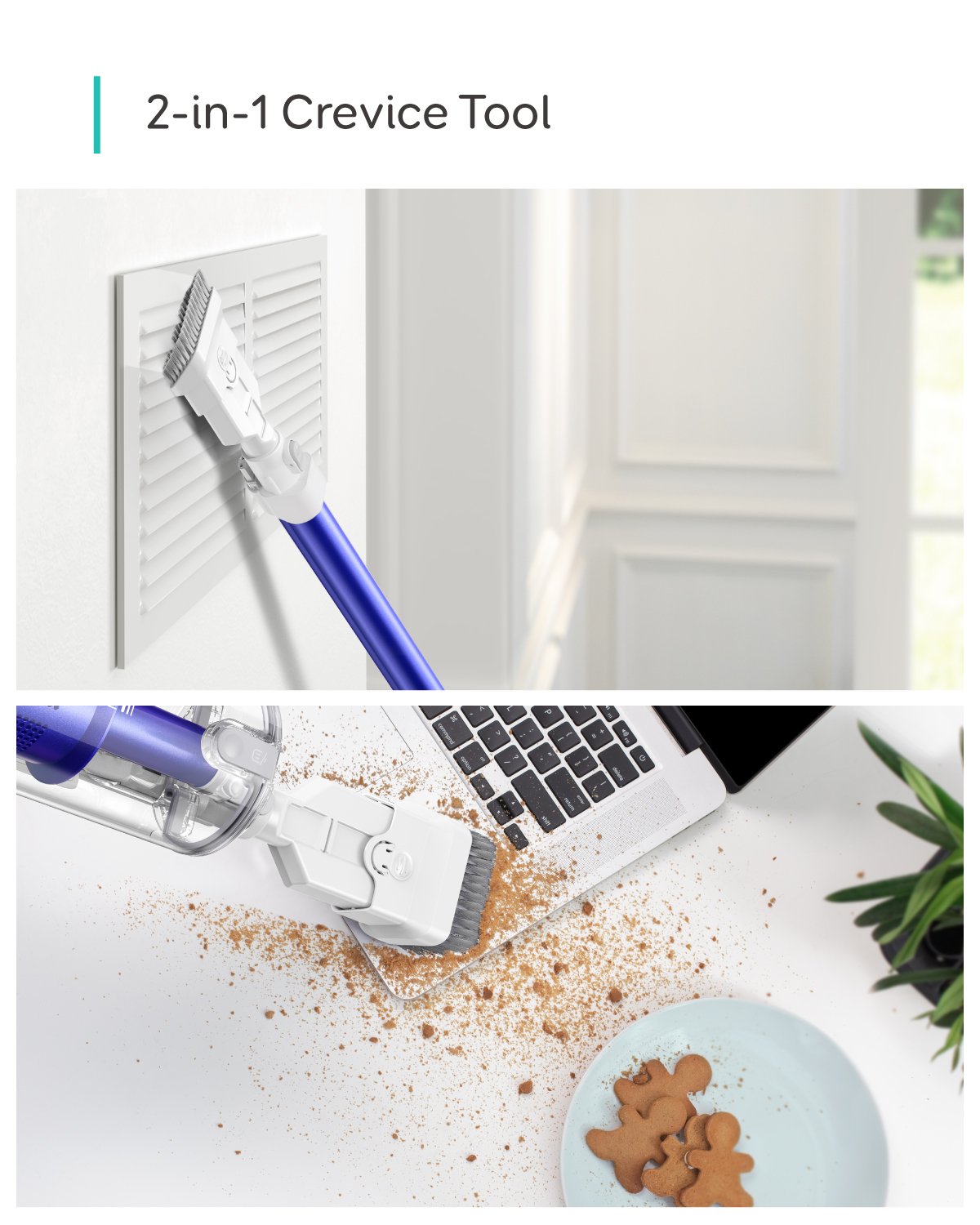 2-in-1 Crevice Tool White