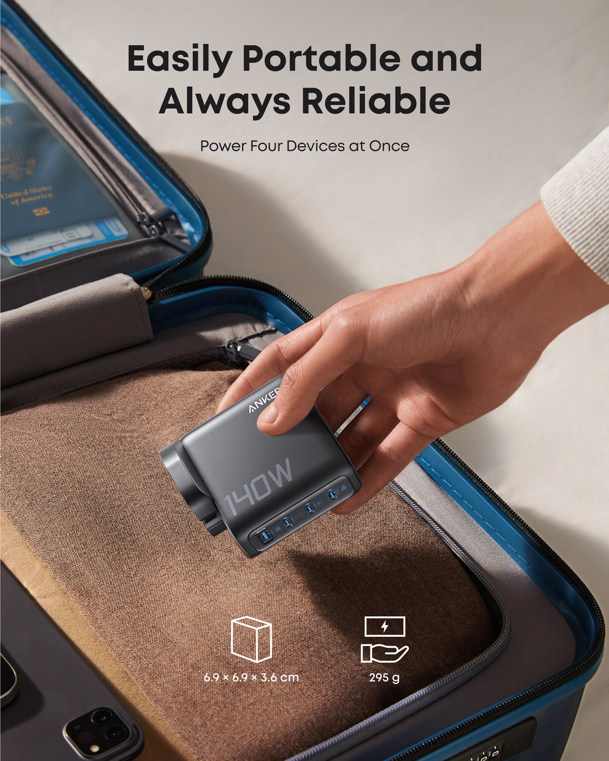 Anker Laptop Power Bank (25K, 165W, Retractable Cables) + Anker Laptop Charger (140W, 4-Port, PD 3.1) + Anker Nano Power Bank (10K, 45W, Retractable Cable)