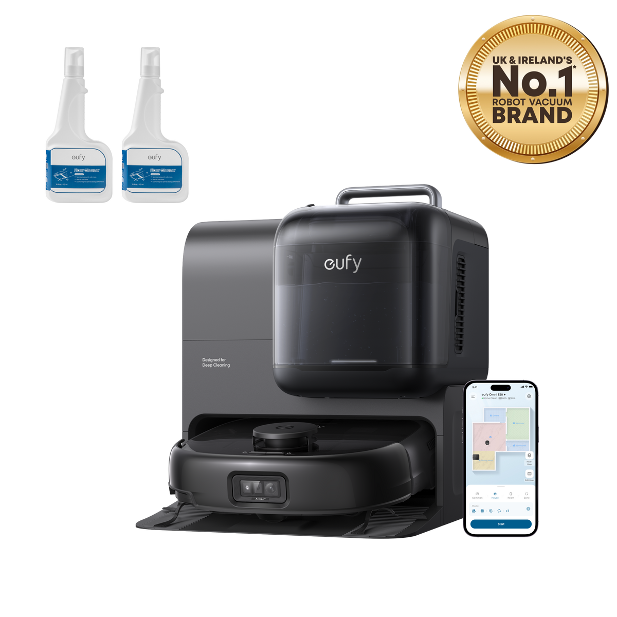 eufy Robot Vacuum Omni E28 with 2 Floor Cleaners