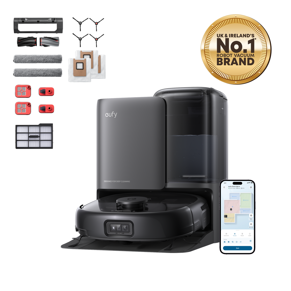 eufy Robot Vacuum Omni E25 with Complete Accessory Kit