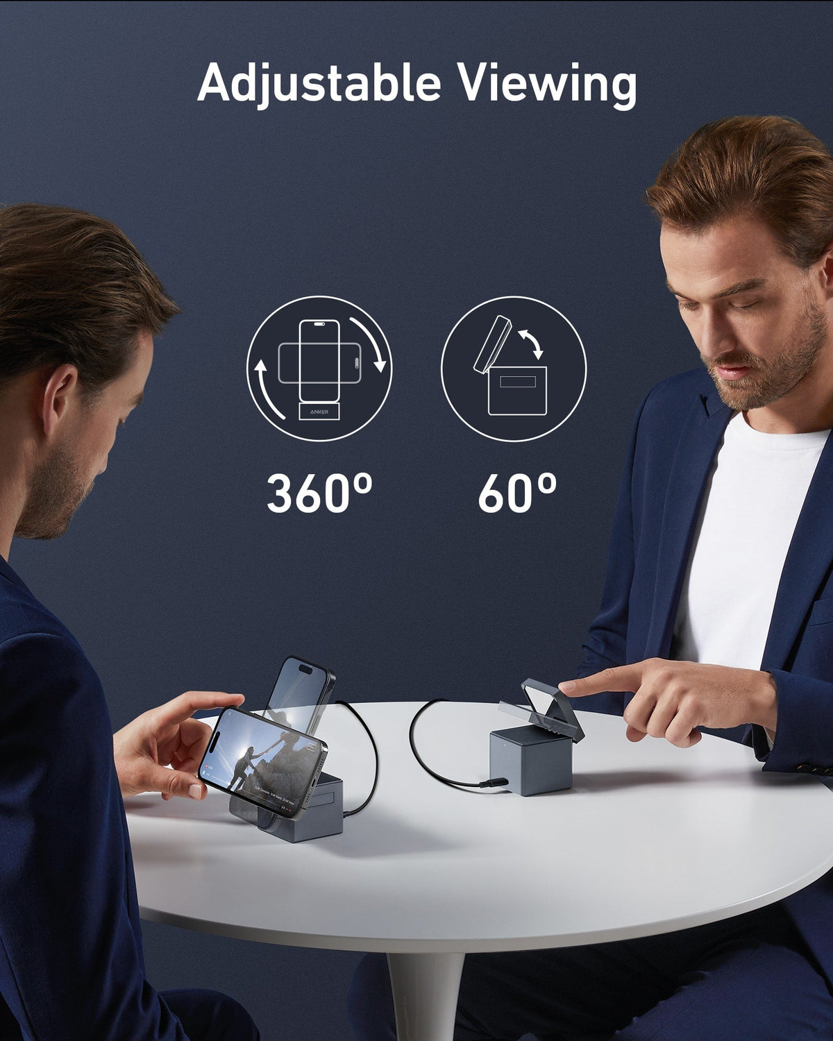 Anker 3-in-1 Cube with MagSafe, 15W Fast Charging, Foldable Wireless Charging Station