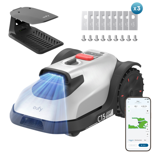 eufy Robot Lawn Mower C15 and Replacement Blade Set Bundle