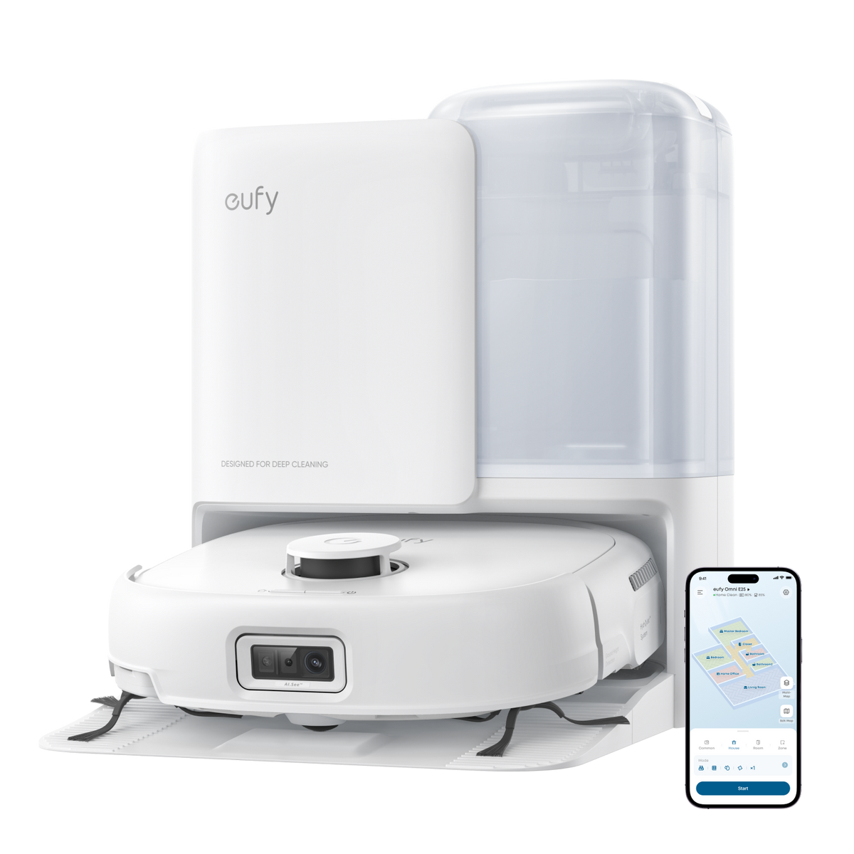 eufy Omni White E25 Robot Vacuum & Mop with All-in-One Station