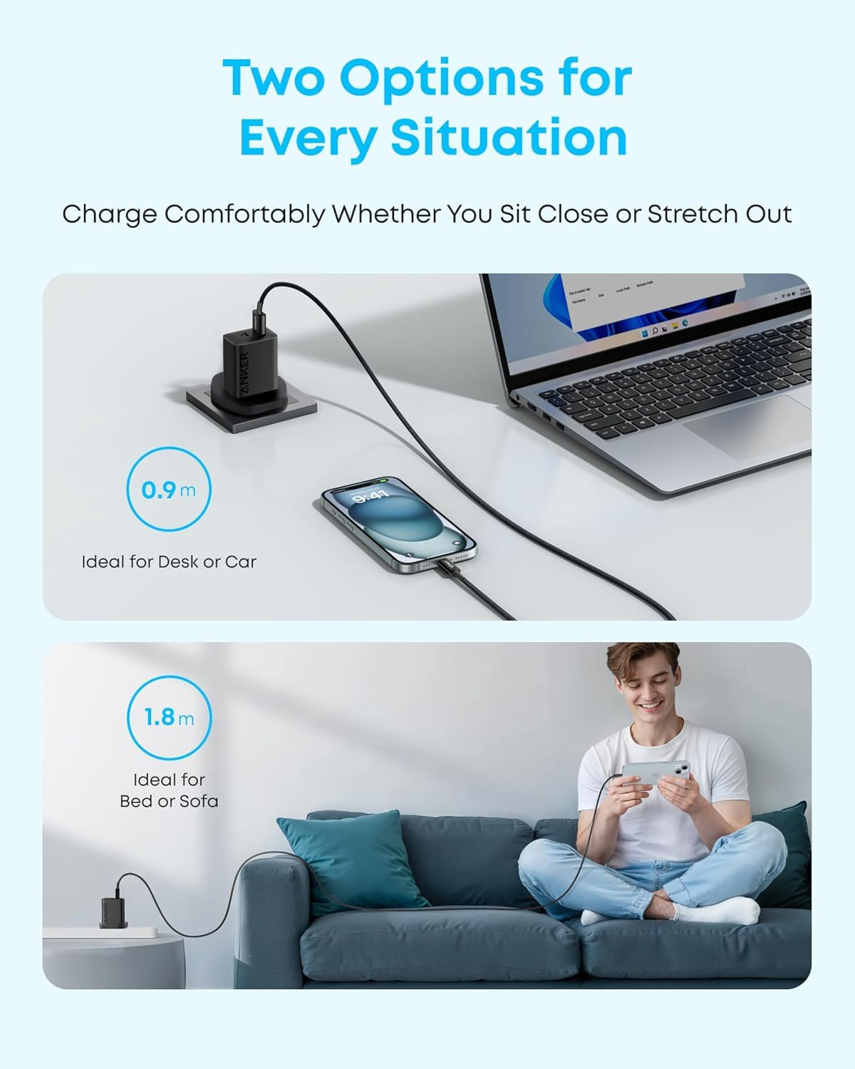 Anker USB-A to USB-C Cable, 6 ft (1.8 m) Charging Cable