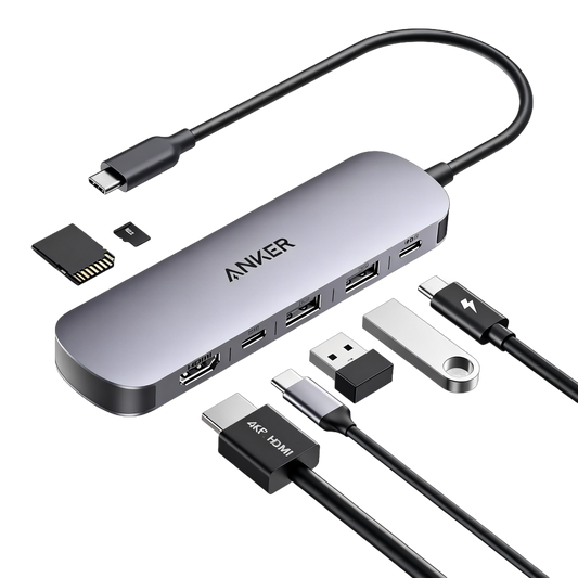 Anker USB C Hub, 7-in-1 Multi-Port USB Adapter for Laptops