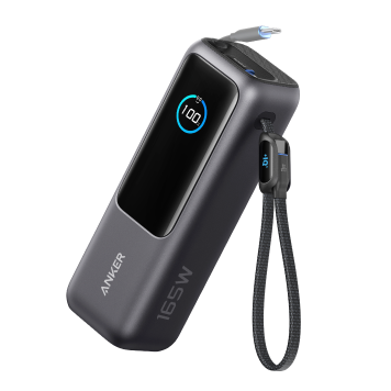 Anker Laptop Power Bank (25K, 165W, Built-In and Retractable Cables) and Charger (140W, 4-Port, PD 3.1) with USB-C Cable