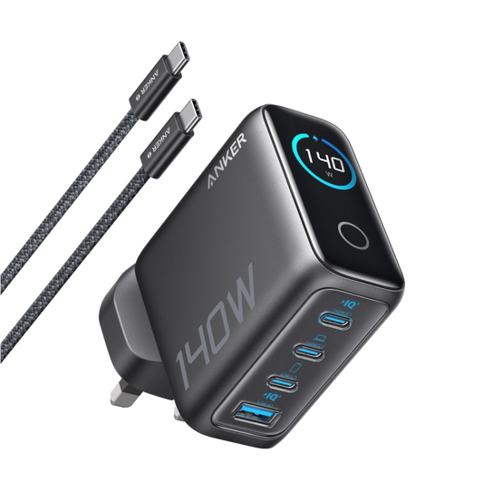 Anker Laptop Charger (140W, 4-Port, PD 3.1) with USB-C Cable