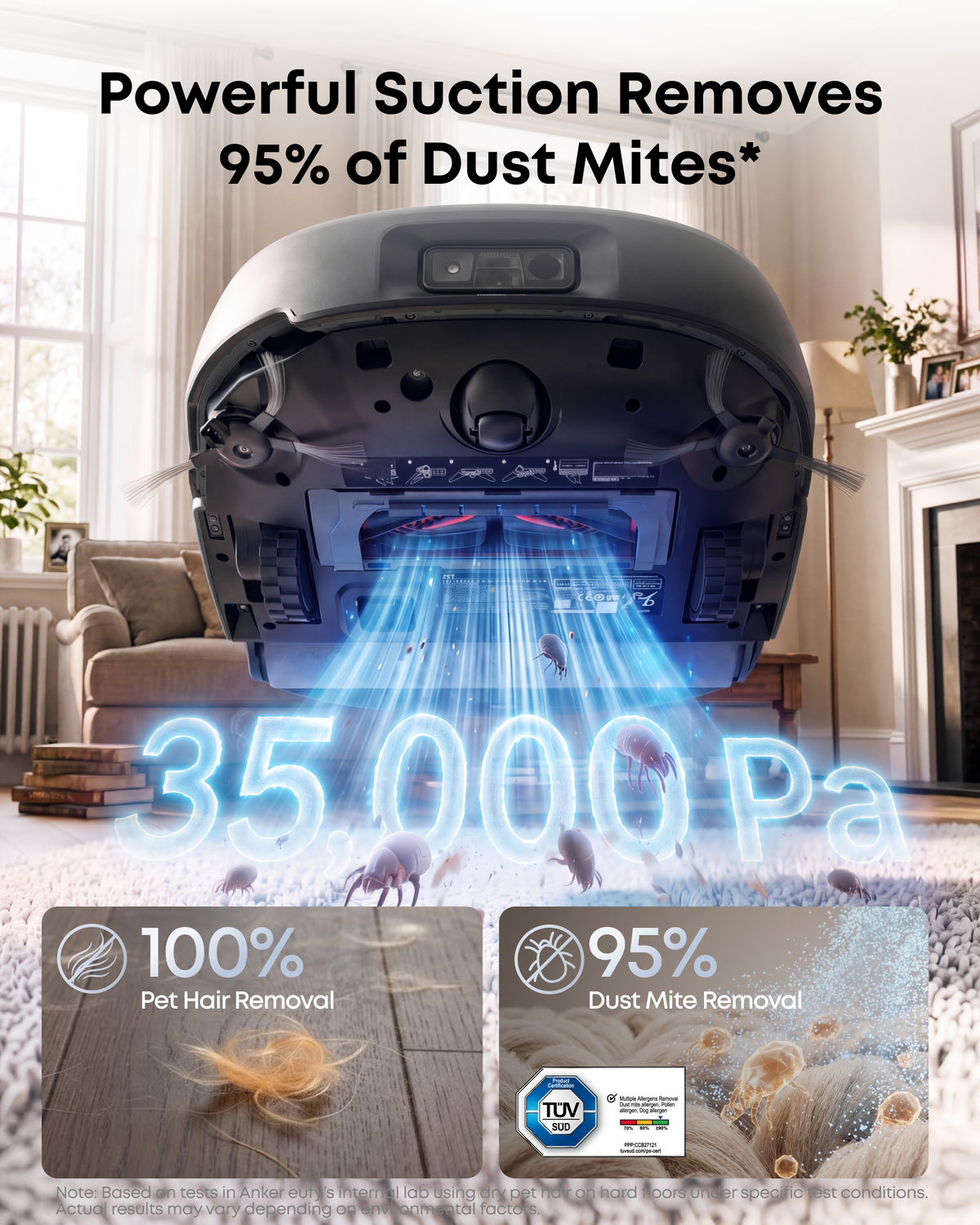eufy Omni E35 Robot Vacuum and Mop with 3 Extra Dust Bags and 1 Floor Cleaner